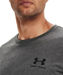 Koszulka męska Under Armour szara Left Chest Short Sleeve Shirt - Koszulki męskie - miniaturka - grafika 5