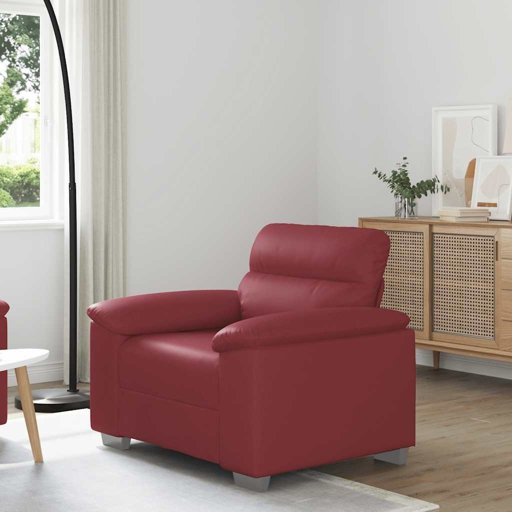 vidaXL Fotel, winna czerwień, 60 cm, obity sztuczną skórą