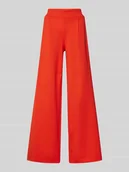 Spodnie damskie - Spodnie materiałowe z szeroką nogawką i zakładkami w pasie model ‘KATE’ - miniaturka - grafika 1