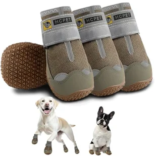 Hcpet Buty dla psów, oddychające buty dla małych, średnich i dużych psów, antypoślizgowe buty dla szczeniaka, ochraniacze łap, z odblaskowymi paskami, 4 szt - Skarpetki dla dzieci - miniaturka - grafika 1