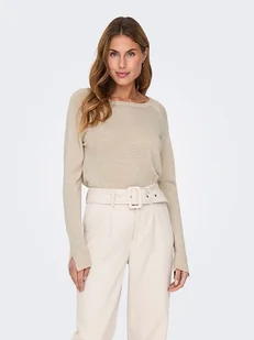 ONLY Sweter w kolorze beżowym - Swetry damskie - miniaturka - grafika 1