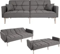 Sofy i kanapy - Sofa rozkładana HWC-K65, sofa rozkładana dla gości, funkcja spania powierzchnia do leżenia 170x104 cm ~ tkanina/tekstylia szary - miniaturka - grafika 1