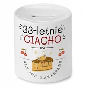 Skarbonki - Skarbonka na Urodziny 33 33te 33-te na Prezent z Nadrukiem ze Zdjęciem + Opakowanie na prezent (wzór 04) - miniaturka - grafika 1