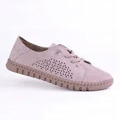 Trampki damskie - Sportowe damskie trampki GOODIN GD-RS-2104 skóra ażurek elastyczne braz 41 - miniaturka - grafika 1