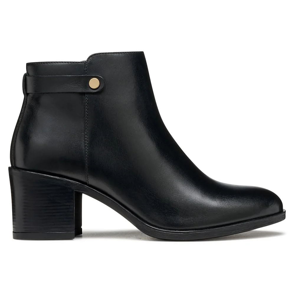 Geox Damskie buty D New ASHEEL Ankle Boot, czarne, 38 EU, czarny, 38 EU