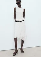 Spódnice - MANGO - Spódnica midi koronkowa biały - XL - Kobieta - miniaturka - grafika 1