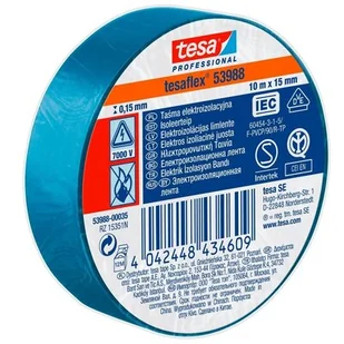 Tesa Taśma elektroizol.5000v pcw 10m:15mm niebieska (h5394702) H5398835 - Taśmy izolacyjne i naprawcze - miniaturka - grafika 1