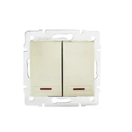 Wyłączniki światła i elektryczne - Kanlux Łącznik dwugrupowy świecznikowy z LED DOMO 01-1120-230 pe 24961 - miniaturka - grafika 1
