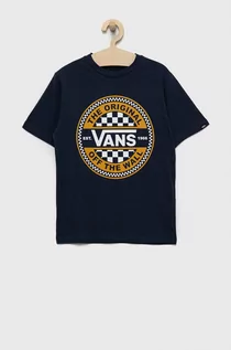 Koszulki dla chłopców - Vans t-shirt bawełniany kolor granatowy z nadrukiem - grafika 1