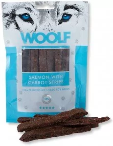 Brit Premium Pies Woolf Salmon with Carrot Strips 100g - Przysmaki dla psów - miniaturka - grafika 1