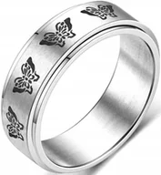 Pierścionki - Srebrny Pierścionek Antystresowy Motyle Anxiety Ring Stres Stal Szlachetna - miniaturka - grafika 1