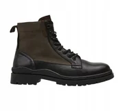 Botki męskie - Pepe Jeans Trzewiki Męskie Czarne Ze Skórą 41 Awe - miniaturka - grafika 1