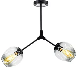 MLAMP Regulowana LAMPA sufitowa ELM1962/2 BLACK-BL MLAMP szklana OPRAWA modernistyczna okrągła chemistry czarna przydymiona ELM1962/2 BLACK-BL - Lampy sufitowe - miniaturka - grafika 1
