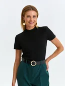 Koszulki i topy damskie - T-shirt damski czarny - SPO6077CA t-shirt krótki rękaw - TOP SECRET - Odzieżowy sklep internetowy TOP SECRET - miniaturka - grafika 1