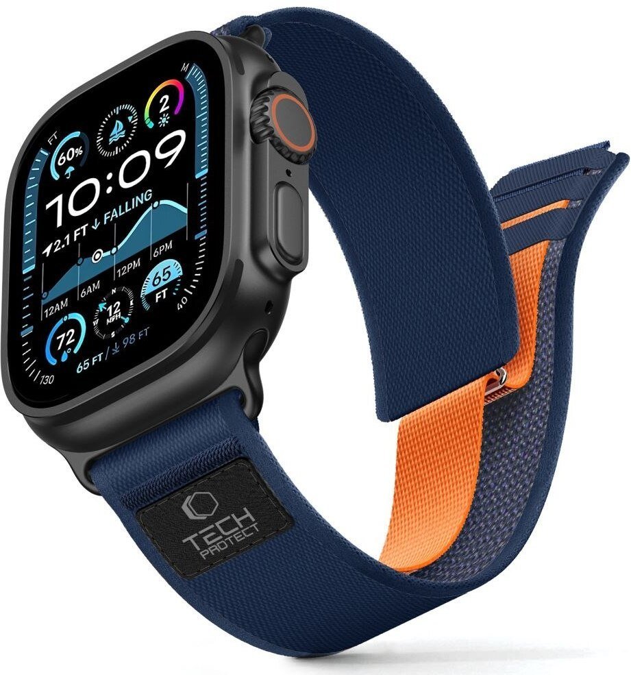 Tech-Protect TECH-PROTECT NYLON ELITE APPLE WATCH 8 / 9 / 10 / 11 / SE / ULTRA 44 / 45 / 46 / 49 MM NAVY/ORANGE