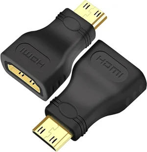 2x ZŁĄCZE HDMI ADAPTER ŻEŃSKIE NA MĘSKIE MINI HDMI POZŁACANE 3D 4K 1080p - Kable - miniaturka - grafika 1