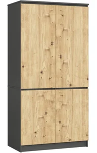 Nowoczesna Szafa Z Półkami I Drążkiem Grafit + Dąb Artisan A9-F53 - Szafy Nowoczesna Szafa Z Półkami I Drążkiem Grafit + Dąb Artisan A9-F53 - Szafy - miniaturka - grafika 1