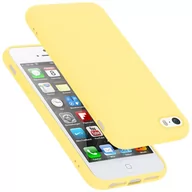 Etui i futerały do telefonów - Pokrowiec Do Apple iPhone 5 / 5S / SE 2016 Etui w LIQUID ŻÓŁTY TPU Silikon Case Cover Obudowa Ochronny Cadorabo - miniaturka - grafika 1