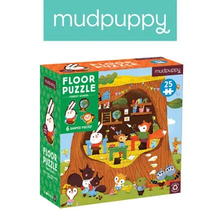 Mudpuppy Puzzle podłogowe Leśna szkoła z unikalnymi kształtami 25 elementów 2+ - Puzzle - miniaturka - grafika 1