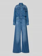 Kombinezony - Kombinezon z imitacji denimu z kieszeniami na piersi - miniaturka - grafika 1
