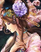 Dekoratorstwo - Haft Diamentowy Japońska Kobieta 55x65 cm - miniaturka - grafika 1