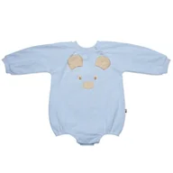 Rampersy - Hi Little One rampers dziecięcy MIŚ OverSize BOHO Blue roz L Pom Pom - miniaturka - grafika 1