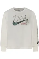 Koszulki dla chłopców - DZIECIĘCA KOSZULKA T-SHIRT NIKE Z DŁUGIM RĘKAWEM, BIAŁA - miniaturka - grafika 1