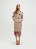 Płaszcze damskie - Klasyczny beżowy trencz - miniaturka - grafika 1