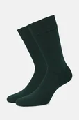 Skarpetki męskie - Skarpety Ciemnozielone Gładkie - miniaturka - grafika 1