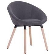 Krzesła - vidaXL Krzesło do jadalni, ciemnoszare, tapicerowane tkaniną - miniaturka - grafika 1