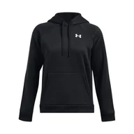 Bluzy damskie - Damska Bluza UNDER ARMOUR UA ARMOUR FLEECE HOODIE 1386507-001 – Czarny - miniaturka - grafika 1