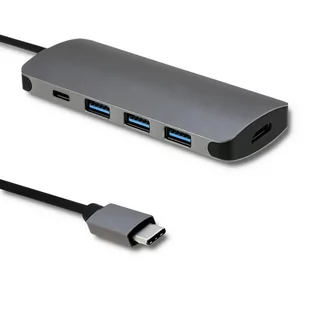 Qoltec Kabel adapter Qoltec USB 3.1 C 3x USB 3.0 | USB typ C | HDMI 50381 - Huby USB - miniaturka - grafika 1
