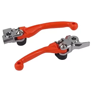POLISPORT 8487200034 - Zestaw nietłukących się dźwigni składanych obrabianych z aluminium z adapterem kompatybilnym z motocyklami KTM w kolorze pomarańczowym - Części motocyklowe - miniaturka - grafika 1