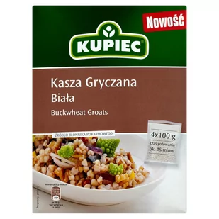 Kupiec Kasza gryczana biała 4x100 g - Kasza - miniaturka - grafika 1