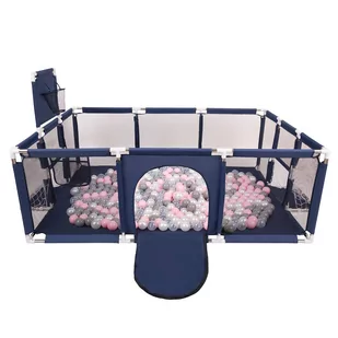 Selonis Boisko BO-100X z piłeczkami 6cm granatowy: perła-szary-transparent-pudrowy róż 180x122x62/400piłek - Maty edukacyjne - miniaturka - grafika 1