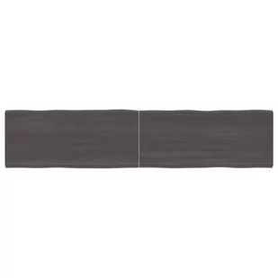 vidaXL Blat stołu, ciemnoszary, 180x40x4 cm, dąb z naturalną krawędzią - Meble modułowe i akcesoria - miniaturka - grafika 1
