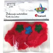 Zabawki kreatywne - Ozdoba materiałowa serca 45x40mm czerwone 3szt - Titanum - miniaturka - grafika 1