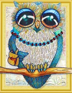 Zabawki kreatywne - Norimpex Diamentowa mozaika Mandala 7D Sowa 40x30cm 1006651 - miniaturka - grafika 1