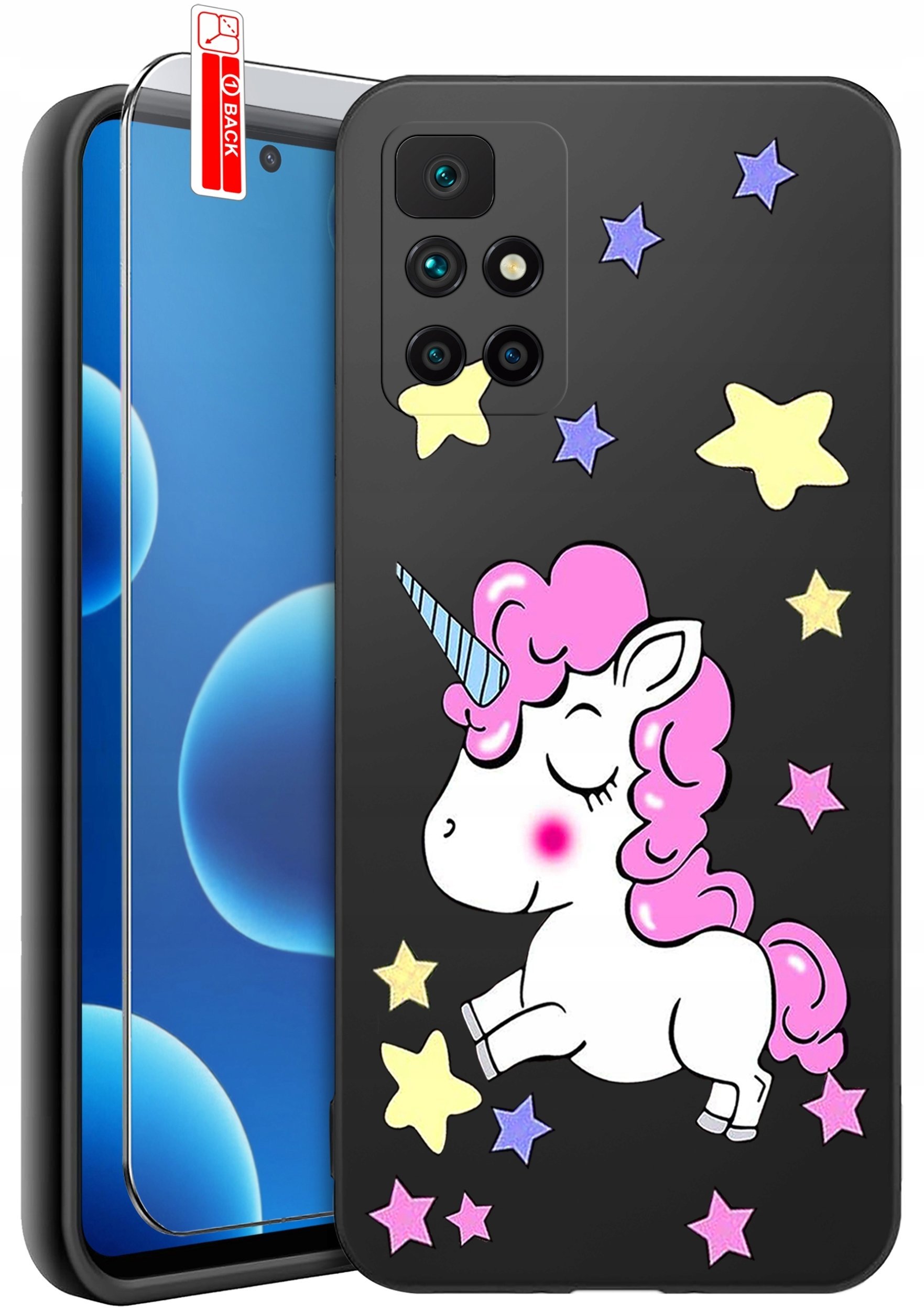 krainaGSM Etui Do Xiaomi Redmi 10 Wzory Silikonowe Matt Case + Szkło 9H