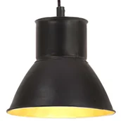 Lampy sufitowe - VidaXL Lampa wisząca, 25 W, czarna, okrągła, 17 cm, E27 320573 - miniaturka - grafika 1