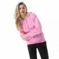 Koszulki sportowe damskie - Damska bluza dresowa nierozpinana z kapturem Champion Legacy Hooded Sweatshirt - różowa - CHAMPION - miniaturka - grafika 1
