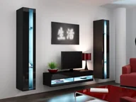 Meblościanki - Cama Meble Zestaw VIGO NEW 12 czarny/czarny połysk - miniaturka - grafika 1