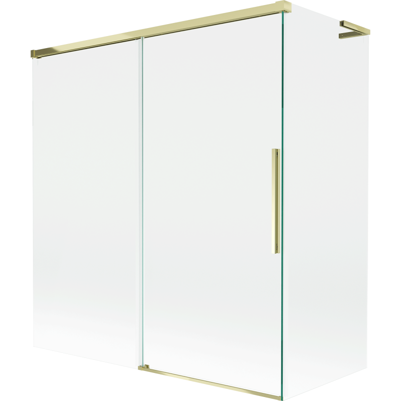 Mexen Rox L parawan nawannowy 2-skrzydłowy rozsuwany 150 + 70 x 150 cm, transparent, złoty - 8C9L-150-070-50-00