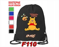 Torby szkolne - WOREK SZKOLNY NA WF SPORTOWY NA BUTY KUBUŚ PUCHATEK TYGRYSEK- IMIĘ - miniaturka - grafika 1