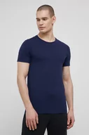 Piżamy męskie - United Colors of Benetton t-shirt piżamowy bawełniany kolor granatowy gładka - miniaturka - grafika 1