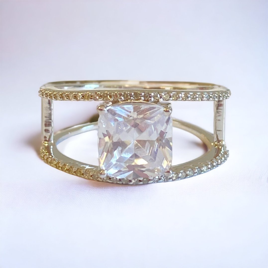 Diamant Vendome Złoty Pierścionek Diamenty 0.17K Kryształ Złoto 9 Glamour r. 63