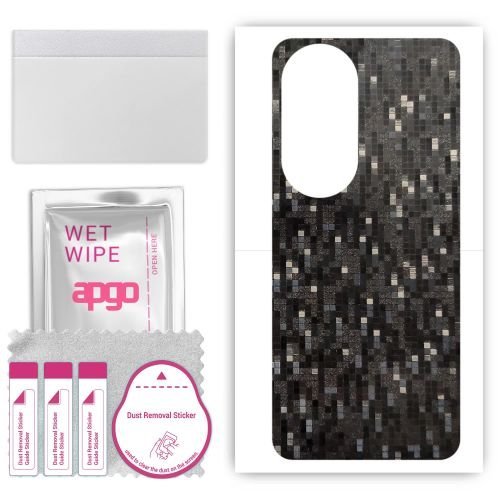 folia naklejka skórka strukturalna na TYŁ do Oukitel C38 - Carbon Pixel Czarny - apgo SKINS