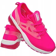 Buty dla dziewczynek - Buty dziecięce lekkie sportowe różowe neonowe Big Star FF374146 R. 34 - miniaturka - grafika 1