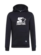 Bluzy męskie - Starter Black Label Męska bluza z kapturem z logo, męska bluza z logo z przodu w 11 różnych kolorach, rozmiar S-XXL, czarny, L - miniaturka - grafika 1