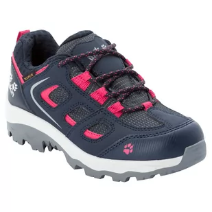 Jack Wolfskin Unisex Dziecięce Buty Sportowe Vojo Texapore Low K, Ciemnoniebieski Różowy, 30/31 EU - Buty dla chłopców - miniaturka - grafika 1